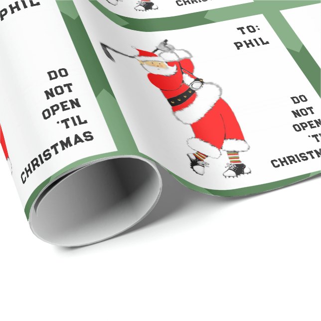 Papel De Regalo Navidad de Golf (Esquina del rollo)
