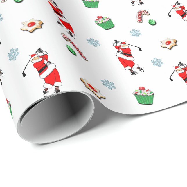 Papel De Regalo Navidad de golf (Esquina del rollo)
