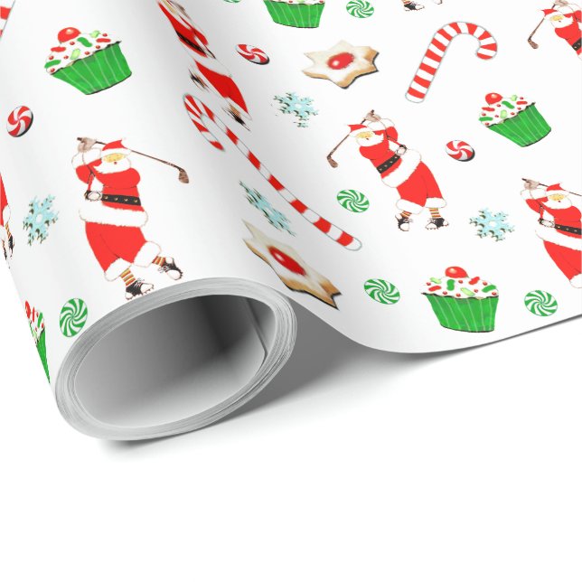 Papel De Regalo Navidad de Golf (Esquina del rollo)