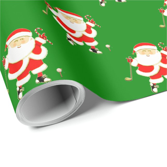 Papel De Regalo Navidad de Golf (Esquina del rollo)