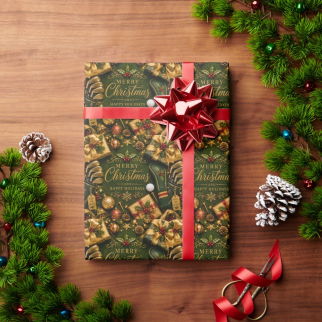 Papel De Regalo Navidad de Golf (Regalo de vacaciones)