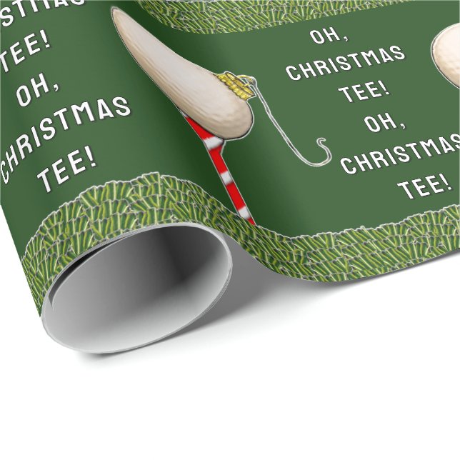 Papel De Regalo Navidad de Golf Divertida (Esquina del rollo)