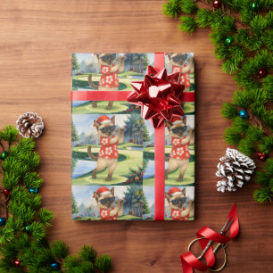 Papel De Regalo Navidad de Golf en Julio para Amantes de Gatos Sia