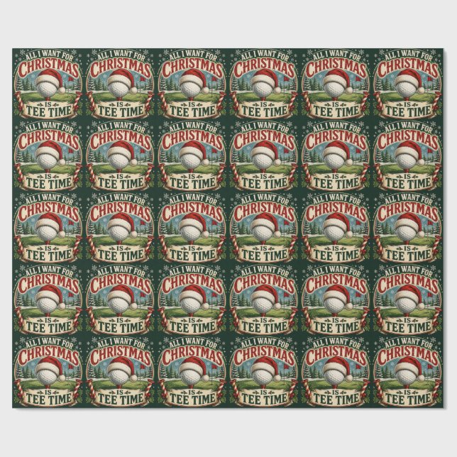 Papel De Regalo Navidad de golf para golfista (Superficie plana)
