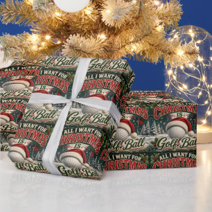Papel De Regalo Navidad de golf para golfista