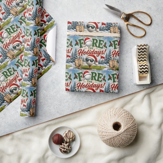 Papel De Regalo Navidad de golf para golfista (Artesanía)