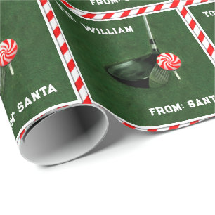 Papel De Regalo Navidad de Golf Personalizada