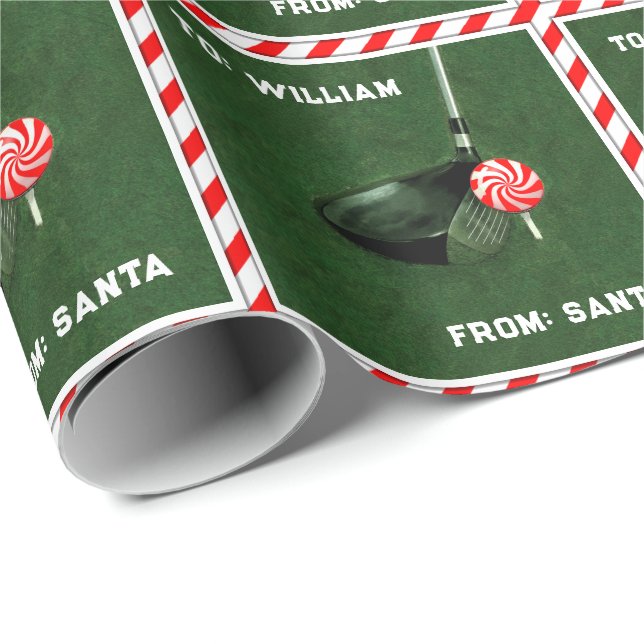 Papel De Regalo Navidad de Golf Personalizada (Esquina del rollo)