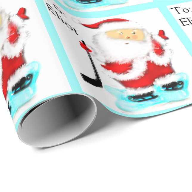 Papel De Regalo Navidad de Hockey (Esquina del rollo)