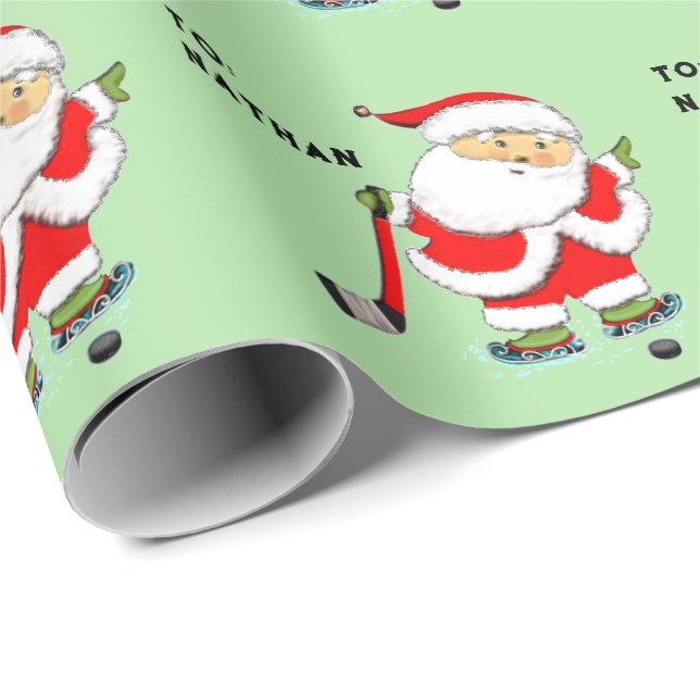 Papel De Regalo Navidad de Hockey (Esquina del rollo)