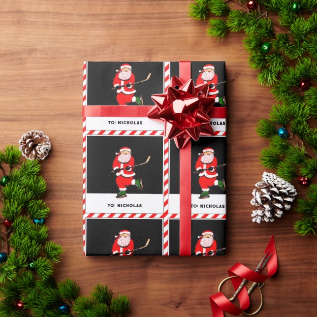 Papel De Regalo Navidad de Hockey (Regalo de vacaciones)