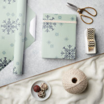 Navidad de Invierno Copos de Nieve Verde