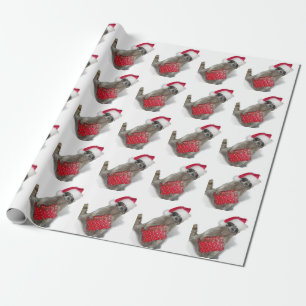Papel De Regalo Navidad de la Bandida Mapache Santa