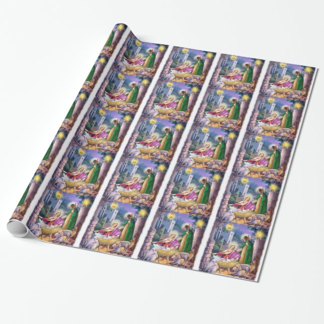 Papel De Regalo Navidad de la natividad (Desenrollado)