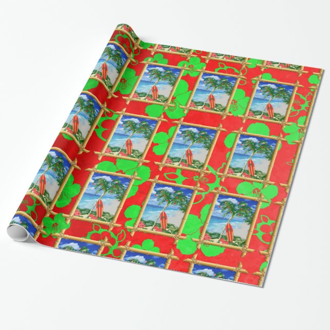 Papel De Regalo Navidad de la playa (Desenrollado)