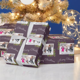 Papel De Regalo Navidad de las agujas del pino de la acuarela de