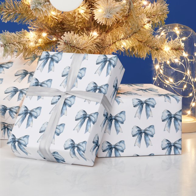 Papel De Regalo Navidad de Lazos Azules (Vacaciones)