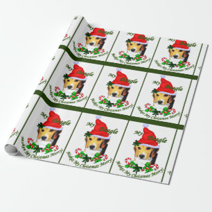 Papel De Regalo Navidad de los amantes del beagle feliz