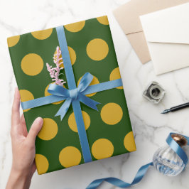 Papel De Regalo Navidad de lunares verdes modernos