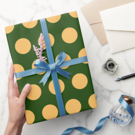 Papel De Regalo Navidad de lunares verdes modernos