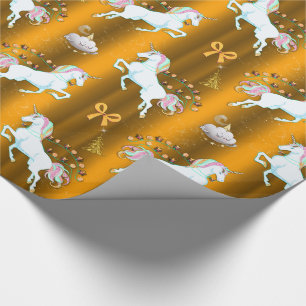Papel De Regalo Navidad de oro del unicornio