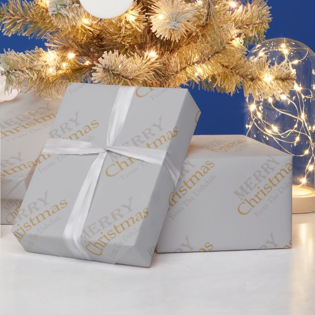 Papel De Regalo Navidad de oro y plata personalizada (Vacaciones)