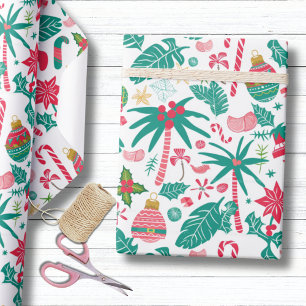 Papel De Regalo Navidad de Palma Tropical