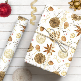 Papel De Regalo Navidad de Piña Acuarela País Rústico