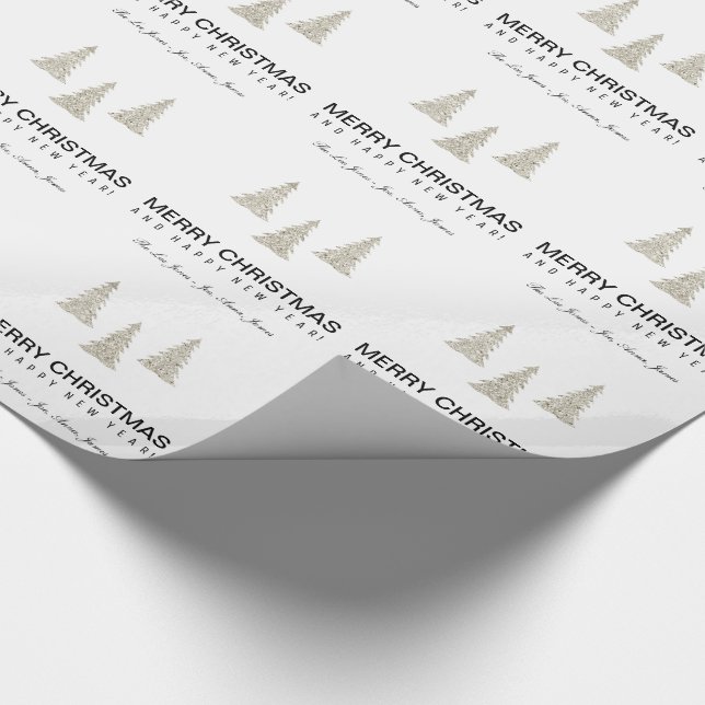 Papel De Regalo Navidad de plata del purpurina (Esquina)