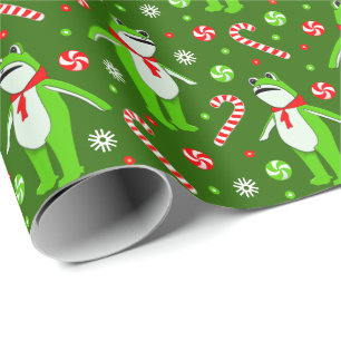 Papel De Regalo Navidad de rana festiva