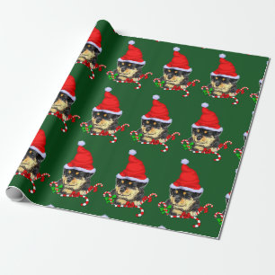 Papel De Regalo Navidad de Rottweiler Santa