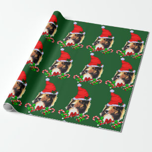 Papel De Regalo Navidad de Sheltie Santa