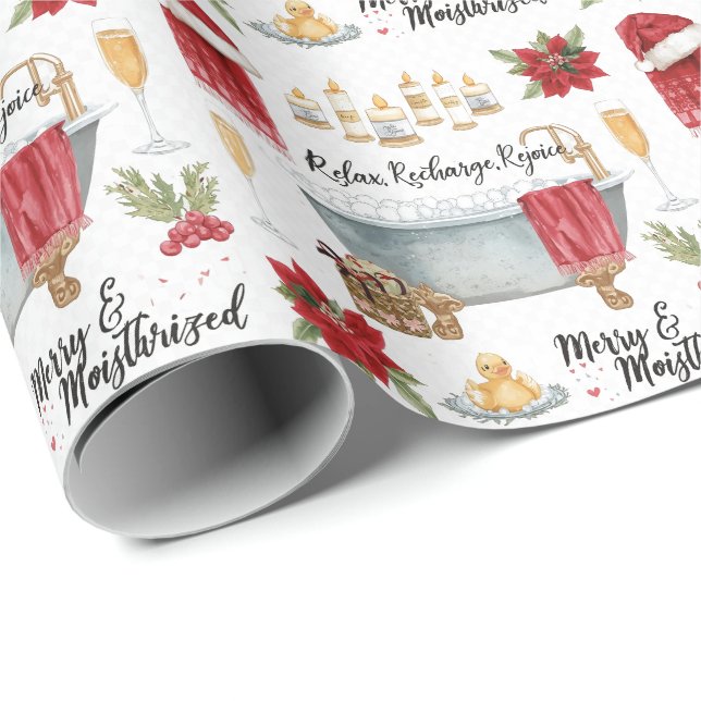Papel De Regalo Navidad de Spa temática para amantes del Spa (Esquina del rollo)