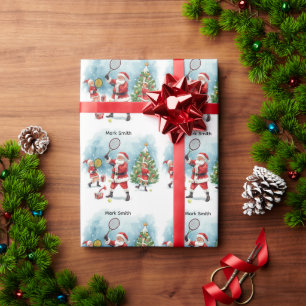 Papel De Regalo Navidad de tenis con Papá Noel