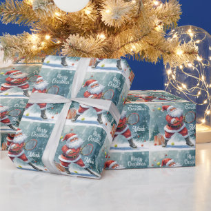 Papel De Regalo Navidad de tenis con Santa Claus