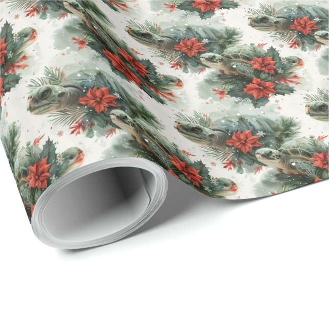 Papel De Regalo Navidad de tortuga  (Esquina del rollo)