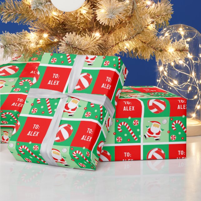 Papel De Regalo Navidad de voleibol personalizada (Vacaciones)
