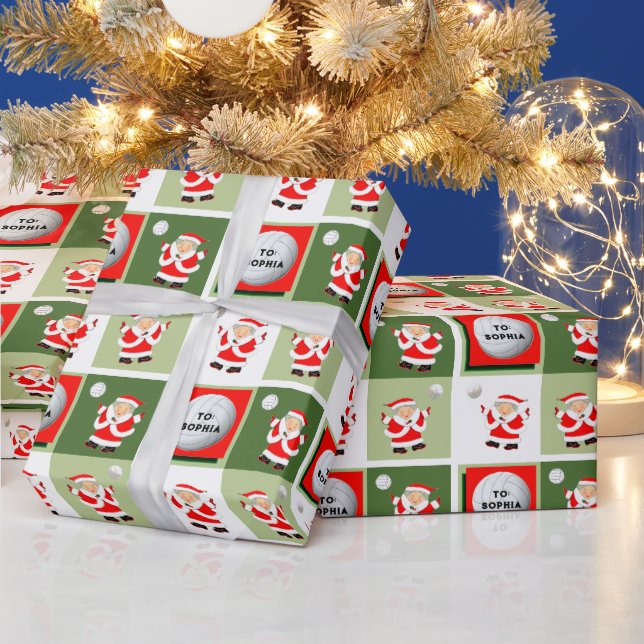 Papel De Regalo Navidad de voleibol personalizada (Vacaciones)