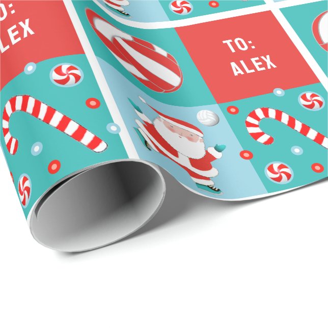 Papel De Regalo Navidad de voleibol personalizada (Esquina del rollo)