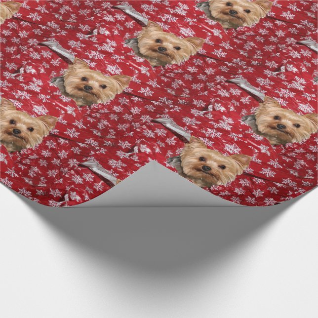 Papel De Regalo Navidad de Yorkie (Esquina)