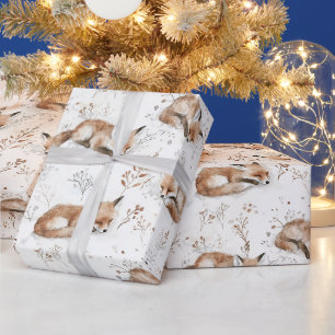 Papel De Regalo Navidad de Zorros Acogedores