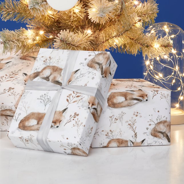 Papel De Regalo Navidad de Zorros Acogedores (Vacaciones)