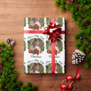 Papel De Regalo Navidad del Collie Áspero