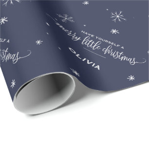 Papel De Regalo Navidad del copo de nieve de la marina de guerra