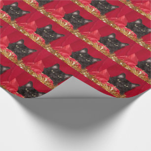 Papel De Regalo Navidad del gato negro