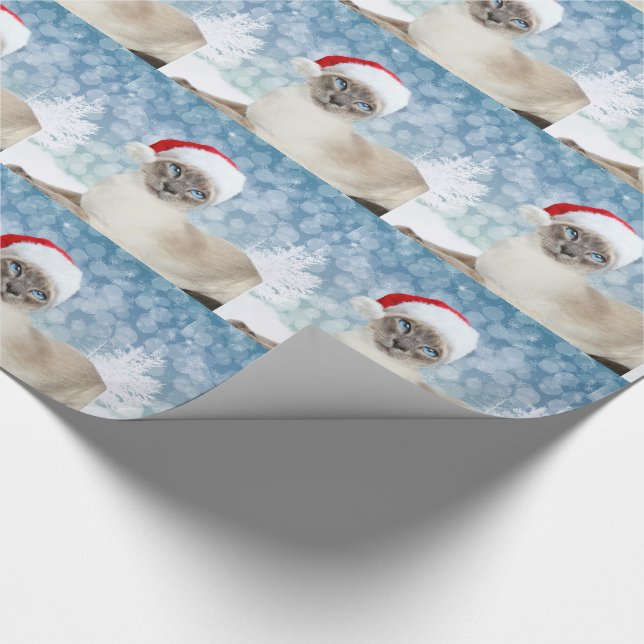 Papel De Regalo Navidad del gato siamés (Esquina)