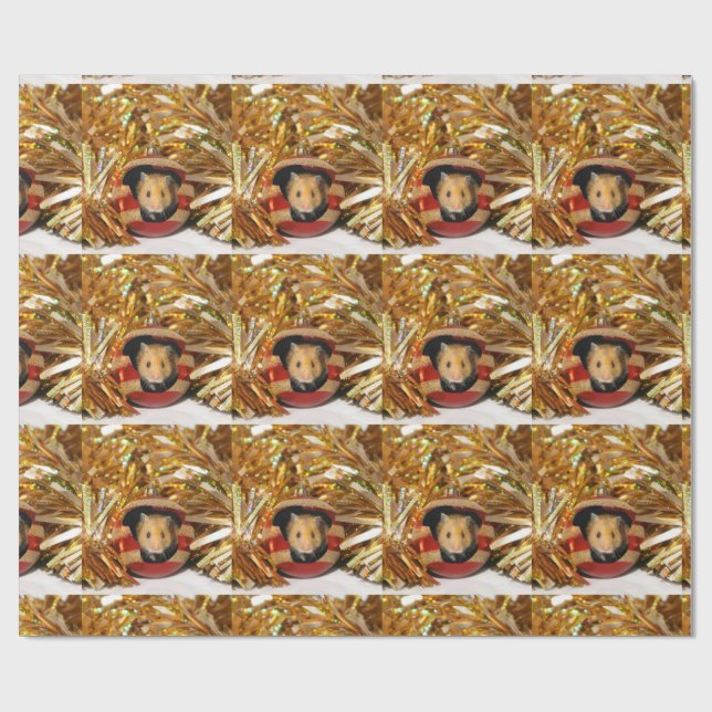 Papel De Regalo Navidad del hámster (Superficie plana)