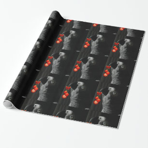 Papel De Regalo Navidad del loro del gris africano