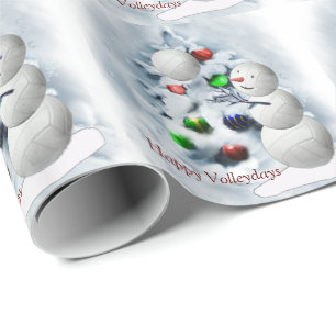 Papel De Regalo Navidad del muñeco de nieve del voleibol