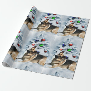 Papel De Regalo Navidad del pastor alemán